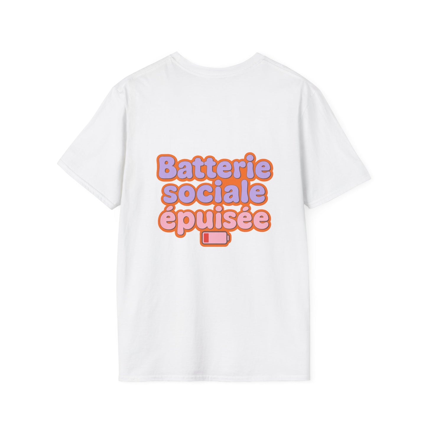 T-Shirt unisexe «Batterie sociale épuisée»