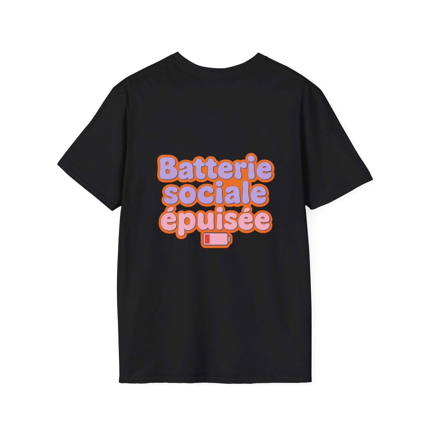 T-Shirt unisexe «Batterie sociale épuisée»